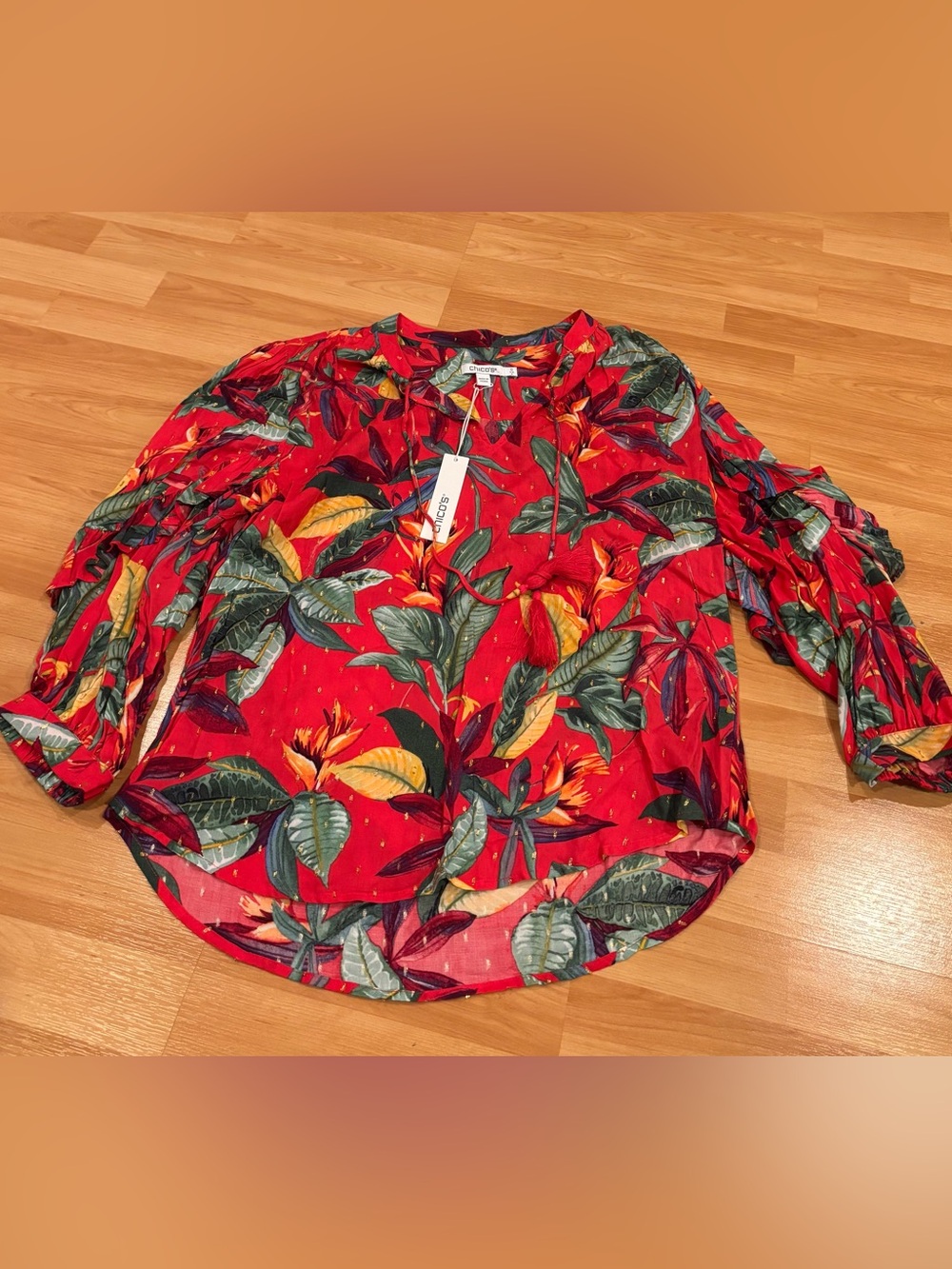 Chicos Tropical Print Blouse